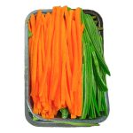 Judías y zanahorias frescas, cortadas al hilo y listas para cocinar. Una opción práctica y saludable para cada día.