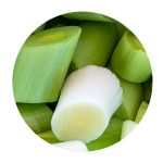 Salteado con puerro práctico y fresco. Recetas en menús Equilibra.