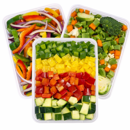 Verduras cortadas y listas